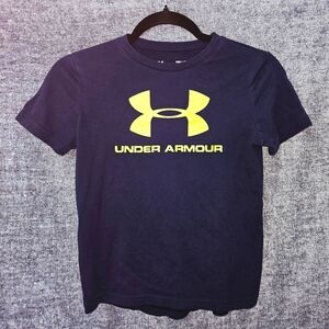 Boys Under Armour Tshirt, Navy And Yellow, Size Small